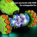 Hand Gesture Sensing RC Stunt Car Toys for 6-12 yr Boys&Girls - Easter Christmas Birthday Gifts, 2.4Ghz Remote Control Twist Car Toys Gifts for Kids 6 7 8 9 10 11 12 Year Old (Bright Green)