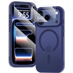 for iPhone 17 Pro Max 3-in-1 Case,Full Protection with Screen Protector & Camera Cover,Compatible with fit MagSafe,Shockproof Cover Phone case for iPhone 17 Pro max,Deep Blue