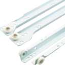 Prime-Line MP7211 Drawer Slide Kit  Replace Drawer Track Hardware  Self-Closing Design Fits Most Bottom/ Side-Mounted Drawer Systems 17-3/4 In. Steel Tracks, Plastic Wheels, White (1 Pair)