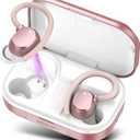 Wireless Earbuds Bluetooth Headphones 120hrs Playtime HiFi Stereo Wireless Headphones with HD Mic Deep Bass Wireless Earphones with LED Display USB-C IP7 Waterproof Earbuds for Running Sports Rose (Rose Gold)