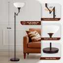 EJIAXIN Floor Lamps for Living Room Bronze, 71" Tall Standing Lamp with Glass Shade, Vintage Floor Lamp with 350Adjustable Swing Arm Lamp, Pole lamp for Bedroom, Living Room, Office, Bulbs Included