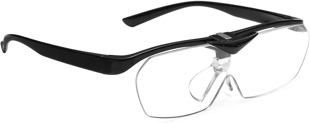 OKH Magnifying Glasses, 160% Magnification, Flip Up Down Lens, Hands-Free Magnifier Eyeglasses for Close Work, Reading, Sewing, Craft, Jewelry Making, Hobby, Painting (Black)