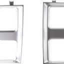 New Dual Rectangle Headlight Bezels Trim Set Direct Replacement for 1985-1988 Chevrolet C10 C20 C30 Truck Blazer Suburban GMC Jimmy (Partslink Number GM2512126, GM2513126)
