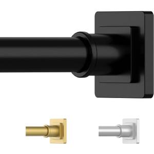Shower Curtain Rod Adjustable 31-79", Anti-Rust Shower Rod & Spring Tension Shower Rod No Drill, Black Shower Curtain Rod for Bathroom Tension Rod