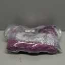 55 in x 71 in Velvet Throw Blanket - Sofa Throw Blankets Made of Cotton Velvet with Pompom Trims on Sides - Versatile Cotton Velvet Accent Blanket for Bed (Aubergine)