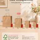 Bakepacker 200-Pack Medium Size Gift Paper Bags with Handles Bulk 10.6"x8.3"x4.3" Brown Party Kraft Shopping Bags, Medium-200pcs