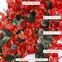 3Pack Faux Bougainvillea Artificial Flowers Plants for Outdoor Outside Decoration, Red Fake Flowers UV Resistant Look Real Silk Long Trailing Vines for Front Door Porch