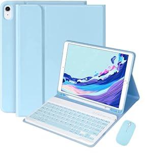Galaxy Tab S8/ Tab S7 Case with Keyboard and Mouse 11 inch, Detachable Magnetic Keyboard + Mouse+Slim Cover with S Pen Holder for Model SM-X700/ X706/ T870/ T875/ T878 Tablet (Sky Blue)