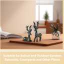 Baluue 2pcs Christmas Reindeer Figurines Resin Sitting Standing Deer Statue Artificial Deer Statues Sculpture Tabletop Ornaments for Cabinet Mantel Shelves Fireplace Accents (Multicolor)