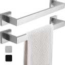 16 Inch Towel Bar 2 Pack for Bathrooms 12/16/24 Inch Stainless Steel 304 Brush Nickel Towel Holder Modern Square Towel Rod Rustproof Wall Mount 2 of Pack (16 inch, Brush Nickel)