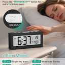 ORIA Battery Operated Digital Clock, Digital Alarm Clocks for Bedrooms with Auto Dimmer, Large LCD Display, Indoor Temp & Date, Small Desk Clock for Kids, Teens, Seniors, Batteries Included