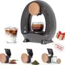 3-in-1 Single-Serve Coffee Maker for K-Cup, Ground Coffee and Tea Leaves, 1400W 20s Fast Heating Mini K Cup Coffee Brewer, One Button Operation, for Small Spaces-Glass not included