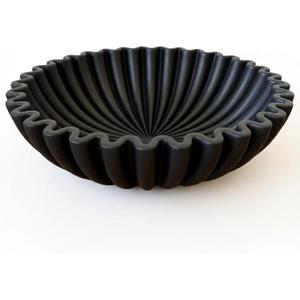 OAKOA Concrete Black Decorative Bowl for Home Decor - Black Fruit Bowl for Kitchen Counter - Black Bowl Decor - Modern Fruit Bowl Black - Centerpiece Bowl