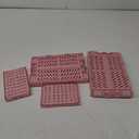 Plastic Baskets for Desk Organizing, Drawer Organizer, 2 Medium+2 Small Durable Folding Storage Crate for Home Kitchen Classroom Office Bedroom and Bathroom (Pink)