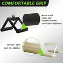 Double D Row Handle Cable Attachment for Weight Workout, Steel with Non-Slip Rubber Grip (Black)