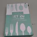 ANNOVA Flatware 20 Pieces Set/ Stainless Steel Vintage Silverware/ Cutlery, Dinner Knife/ Dinner Fork/ Salad Fork/ Dinner Spoon/ Dessert Spoon, Mirror Polished, Service for 4 - Ivory/ Cream