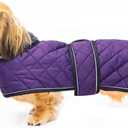 Warm Thermal Quilted Dachshund Coat,Dog Winter Coat with Warm Fleece Lining,Outdoor Dog Apparel with Adjustable Bands for Medium,Large Dog-Purple-L