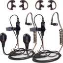 Acoustic Tube Earpiece with Mic for Motorola Walkie Talkies, Surveillance Headset and PTT Compatible with Motorola 2 Way Radios BPR40/CP/CLS/DTR/PR/RDU/RMU Series (Black)