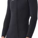 Hevto Men Wetsuit Shorty 2mm Neoprene Short Wet Suit for Surfing Diving Swimming Snorkeling Paddle Boarding (4X-Large, M2LS-Front Zip-Black)