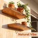 Floating Shelf, Solid Wood Wall Shelf, Rustic Wooden Floating Shelves for Wall, Farmhouse Wall Mounted Shelf for Bathroom, Living Room, Kitchen, Bedroom, Storage & Display (Natural Wood, 20 Inch)