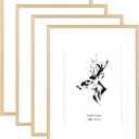 Yaetm 16x20 Picture Frame Matted to 11x14 Set of 4, Natural Solid Oak Wood 16x20 Frame for Gallery Wall, Photos, Posters & Art Prints, Horizontal and Vertical Wall Mount (4 pack, Oak)