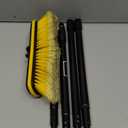 KeFanta Car Wash Brush with Long Handle, 55'' Vehicles Exterior Washing Supplies, Soft Bristle Scrub Broom for Solar Panel, Boat, RV, Truck, Deck Cleaning, 2 Wax Applicator Pads Included (Yellow)