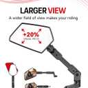 Motorcycle Mirrors for All Riders Heights, Extendable Foldable 360 Adjustable Convex Mirrors, M8 M10 Universal Handlebar Mount Compatible with ATV Scooter Dirt Bike Snowmobile