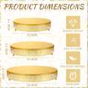 Wenqik 3 Pcs Cake Stand 16'' 14'' 12'' Round Metal Cake Stand Bases Display Holder Cookies Fruit Serving Tray Candy Display Plate Cupcake Dessert Pastry Riser for Wedding Birthday Party(Gold)