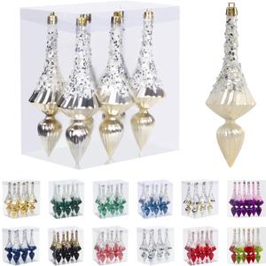 RoseCraft Christmas Ornaments Set, 6.3Inch Plastic Shatterproof Christmas Ball Hanging Ornaments for Xmas Tree Decorations, for Indoor Home Thanksgiving Halloween Party Decor - 6Pcs / Champagne.