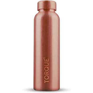 Torque 34 Oz Pure Copper Water Bottle for Drinking | Ayurvedic Hammered Water Bottle Leak Proof Lid | Large Handcrafted Copper Vessel for Drinking Yoga Fitness
