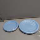 50 Pcs Light Blue Scalloped Paper Plates 25 × 7'' and 25 × 9'' Disposable Baby Blue Scalloped Dinner Plates for Wedding Baby Shower Birthday Party Disposable Dessert Plate