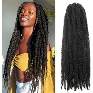 8 Packs Marley Twist Braiding Hair 24 Inches MarleyTwist Hair Long Cuban Twist Hair Marley Afro Kinky Curly Twist Faux Locs Crochet Hair Synthetic Marley Hair Extensions