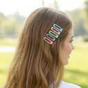 20 PCS Matte Small Barrettes For Women Girls, Rectangle Hair Barrettes, Non Slip Snap Hair Clips, Metal Multi Colored Flat Hairclip, Retro Hairstyle Headwear Decoration For Thin Fine Hairs Accessories