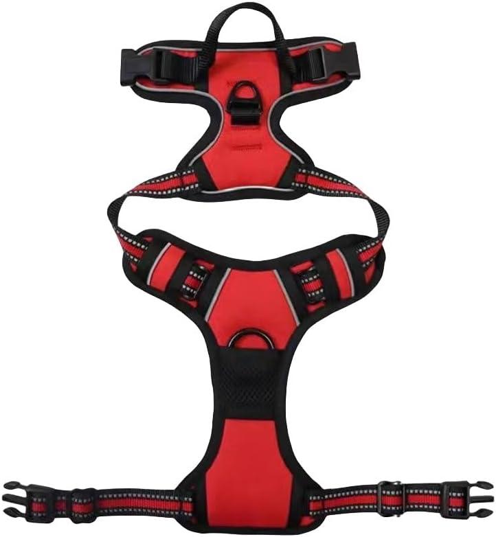 Dog Collar Reflective Nylon Dog Harness, Vest-Style Dog Leash for Medium and Large Dogs