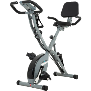 BARWING Stationary Exercise Bike for Home Workout, 5 IN 1 Foldable Indoor Cycling Bike for Seniors, 350LB Capacity, 16-Level Magnetic Resistance, Seat Backrest Adjustments