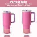 yoelike 2 PCS Silicone Boot for Hydrojug Traveler 40 oz Tumbler, Anti-Slip Protective Sleeve for Hydrojug Stainless Steel Tumbler, Bottom Bumper Cover Accessories, Dishwasher Safe, BPA Free (Rose)