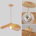 Boho Rattan Pendant Light Fixture Modern Style Hanging Light Bohia Natural Bamboo Handmade1-Light Hanging Lamp for Farmhouse Bedroom Living Room Dining Room, 19.7"-1pcs