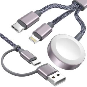 Travel Essentials for Apple Watch Charger,Cruise Vacation 2026 Camping Essentials,iPhone Charger,Multi Charging Cable,3 in 2 Charging Docks for iWatch Series 11-2/Ultra,iPhone 17-12,Car