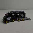 Police Truck Toy for 3-9 Years Old Boys & Girls - 7 in 1 Black Carrier Vehicle Set with 5 Toy Cars & 1 Helicopter, Friction Powered Car for Kids Age 1-3, Birthday Gifts for Toddlers 3-5