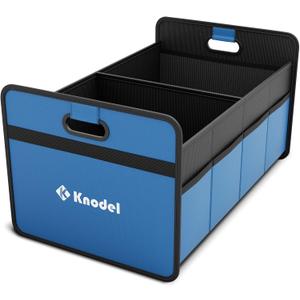 K KNODEL Car Trunk Organizer, Foldable Organizer for Car, Automotive Consoles & Organizers, Storage with Reinforced Handles (Medium, Blue)