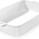 5.5 Quart Casserole Dish,Large Baking Dish Cookware,14.7x10 Inch Deep Lasagna Pan for Oven,Ceramic Bakeware for Baking, Easy to Clean,(White)