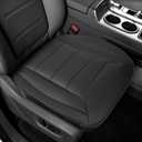 CICMOD Front Bottom Seat Cover for Cars SUV Trucks, 1 Pack Waterproof PU Leather Driver Seat Cushion Protector with Storage Pocket, 21" x 21" - Black