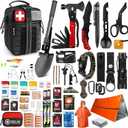 Survival First Aid Kit, 190 Pcs Survival Gear and Medical Supplies, Military IFAK EMT Molle Tactical Pouch for Outdoor, Camping, Hiking, Car, Vehicles and More (Black)