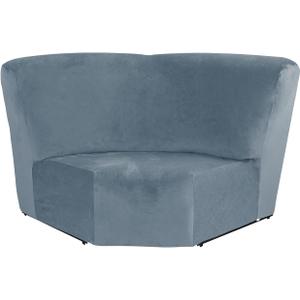 MIFXIN Corner Sofa Cover 1 Piece Velvet Stretch Corner Couch Cover for Sectional Recliner Sofa Slipcover Reclining L Shape Sofa Couch Additional Seat (Grey Blue)
