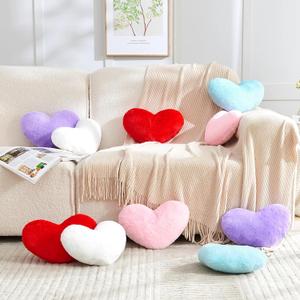 2 Pcs Heart Pillow,Cute Heart Shaped Pillow Plush Heart Throw Pillow Set for Bed Living room Sofa Home Decor Girls Women Valentine (mini-12.9"x9.8")