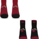 4 x For Bare Feet NBA Unisex Kids Front and Center 2 Pack Team Colors (Red)