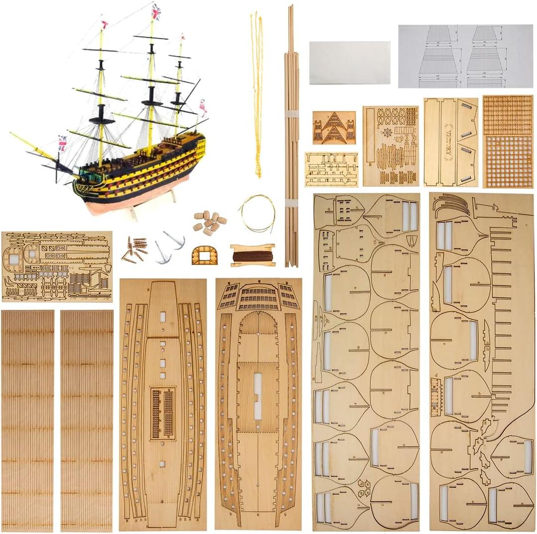 GAWEGM Ship Model Building Kits - 1/200 HMS Victory Ship Model - Sailing Boat Model