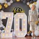 Light Up Numbers 4FT, Number 70 Light Up Sign Marquee Numbers 4 Feet Tall, Large 70 Marquee Number for 70th Birthday Party Decorations Mosaic Nmero