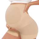 Peauty Boyshorts Maternity Shapewear & Underwear 2-in-1,Belly Support Pregnancy Shorts Essentials Maternity Skits, XL (Nude)