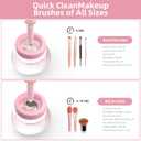 Makeup Brush Cleaner Dryer, Neeyer Super-Fast Electric Brush Cleaner Machine Automatic Brush Cleaner Spinner Pink color
